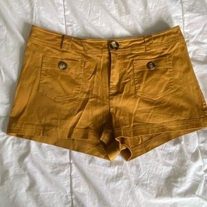 Camel color shorts with cute button detailing!!